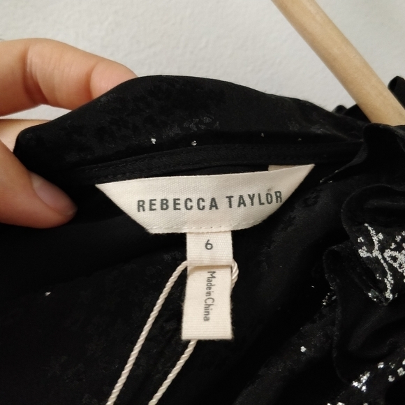 Rebecca Taylor One Shoulder Glitter Top size 6 - Picture 8 of 8